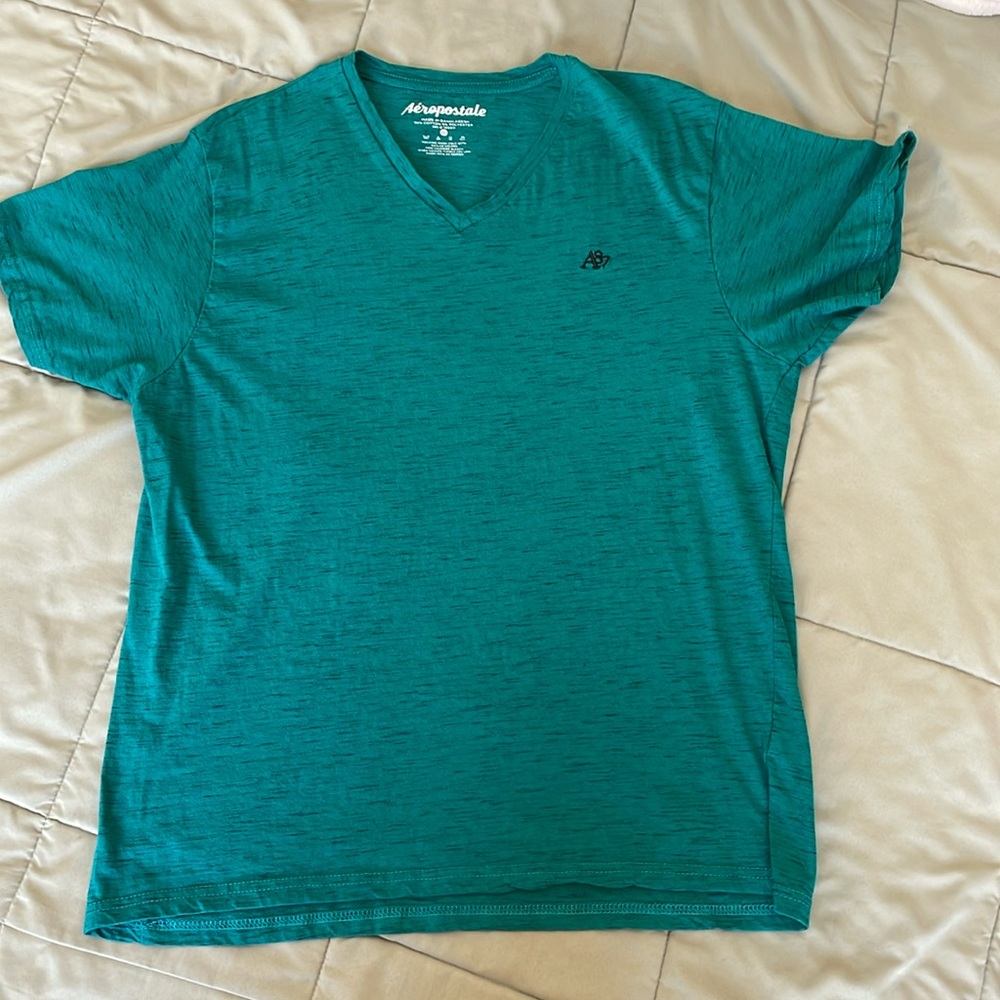 Teal blue Aeropostale short sleeved v-neck